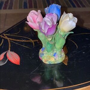 BX51 Vintage Colorful Porcelain Flower Bouquet Figurine - Staffordshire China